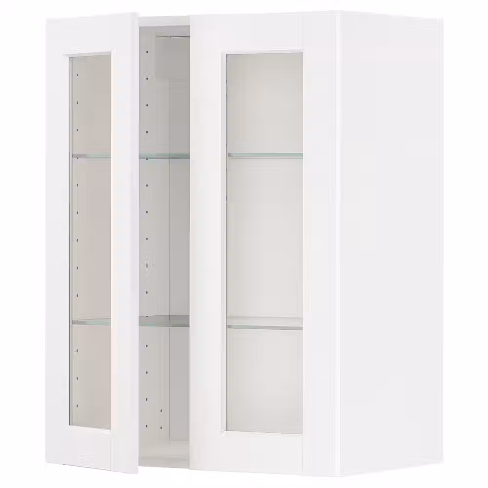 METOD Навесной шкаф/полки/2стеклян двери - фото 1