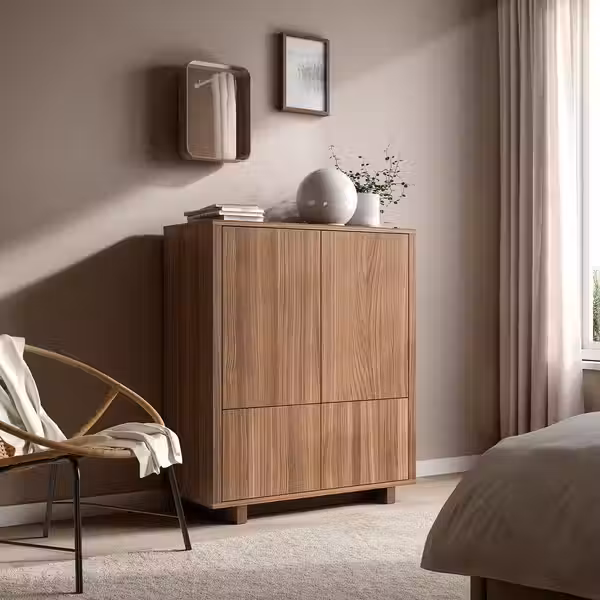 DVÄRGSYREN ДВЭРГСЮРЕН Зеркало - шпон грецкого ореха 28x37 см - схема-чертеж с размерами