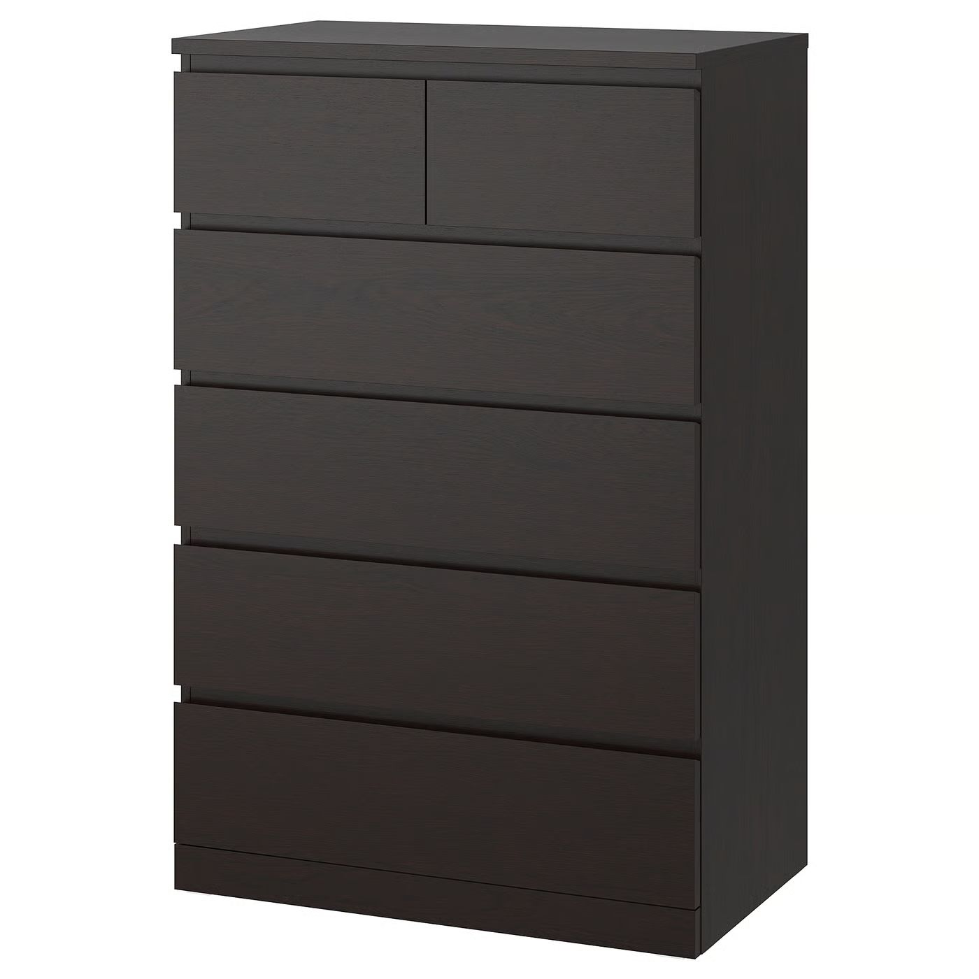 MALM Комод с 6 ящиками – черно-коричневый 80×123 см