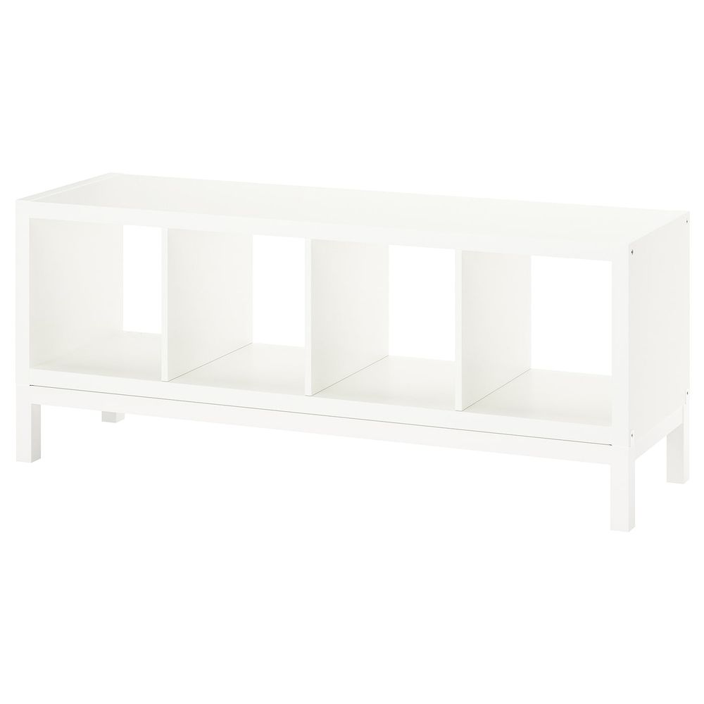 Стеллаж с основанием, белый/белый 147x59 см IKEA KALLAX КАЛЛАКС 894.439.85 - фото 1
