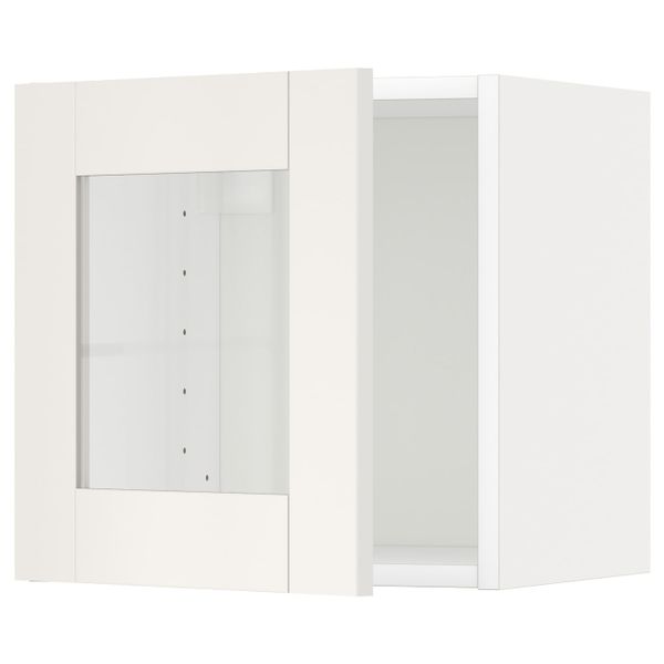 Навесной шкаф со стеклянной дверью, белый/Сэведаль белый 40x40 см IKEA METOD МЕТОД 892.229.41 - фото 1