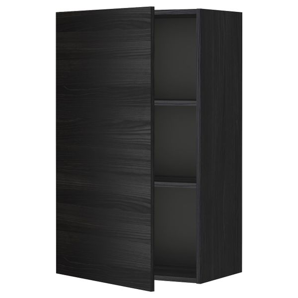 Шкаф навесной с полкой, черный, Тингсрид черный 60x100 см IKEA МЕТОД 792.322.57 - схема-чертеж с размерами