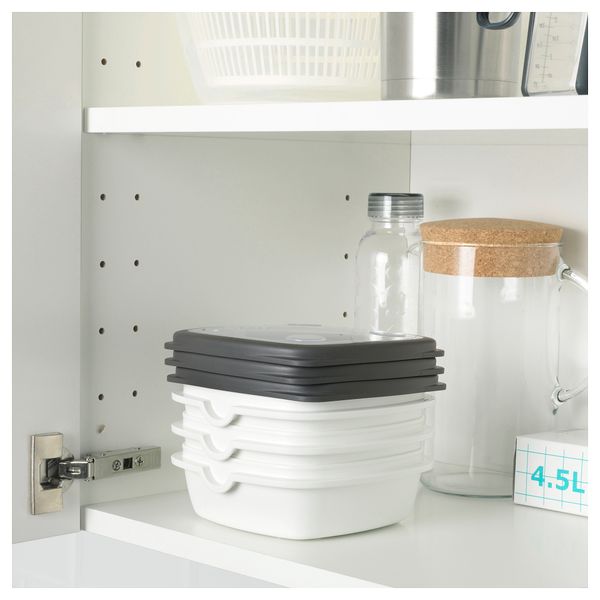 Контейнер КВАНТИТЕТ, белый, серый (0.7 л) - схема-чертеж с размерами