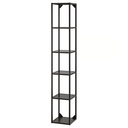 ENHET Высокий каркас с полками - антрацит 30x30x180 см