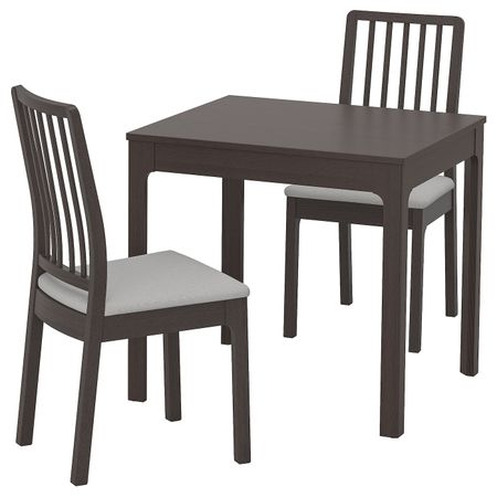 Стол и 2 стула, темно-коричневый/Рамна светло-серый 80/120 см IKEA EKEDALEN ЭКЕДАЛЕН / EKEDALEN ЭКЕДАЛЕН 792.968.76