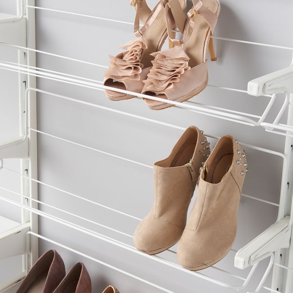 Настенная шина, полки, полка для/обуви, металлический белый 190x41x87 см IKEA АЛЬГОТ 192.304.16 - схема-чертеж с размерами