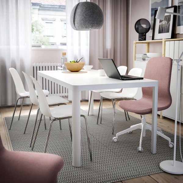 Стол и 6 стульев, белый/белый 180x90 см IKEA TINGBY ТИНГБИ / LEIFARNE ЛЕЙФ-АРНЕ 192.521.92 - схема-чертеж с размерами