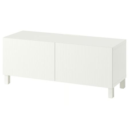 BESTÅ Тумба под ТВ, с дверцами - белый/Förvaltare белый 120x42x48 см