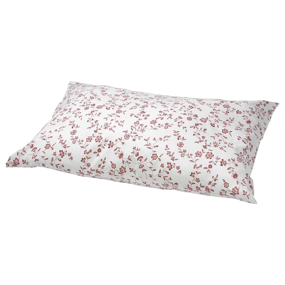 Наволочка, белый, розовый, 50x70 см IKEA ХЭССЛЕКЛОККА 704.265.75 - фото 1