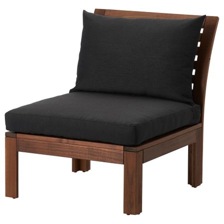 Садовое легкое кресло ЭПЛАРО, коричневая морилка, Холло черный черный