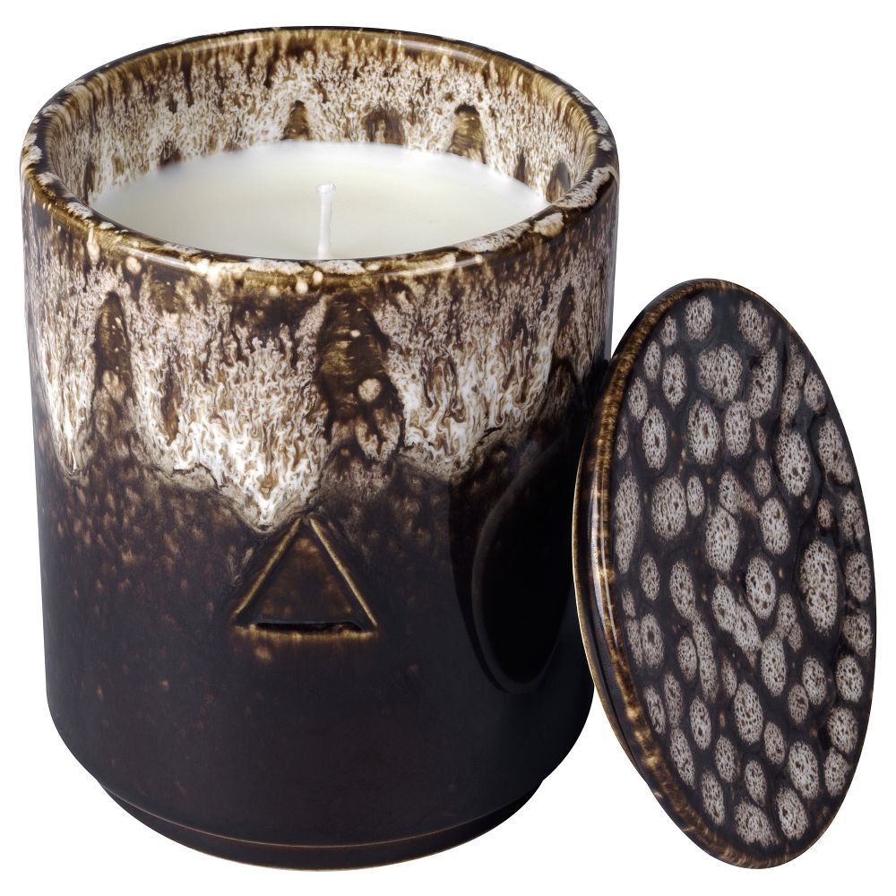 Ароматическая свеча в банке, Береза и можжевельник/коричневый бежевый 10 см IKEA ОСИНЛИГ 504.610.70 - фото 1