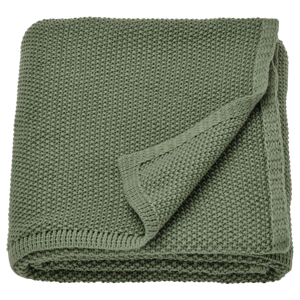 Плед, 130x170 см, серо-зеленый IKEA HUMLEMOTT 605.495.53 - фото 1