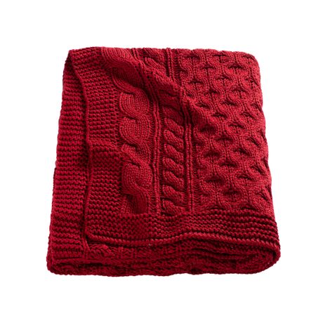 Плед ВИВИАННА, вязаный, красный (120x180 см)