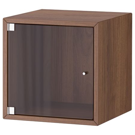 EKET Навесной шкаф со стеклянной дверью - коричневый под грецкий орех 35x35x35 см