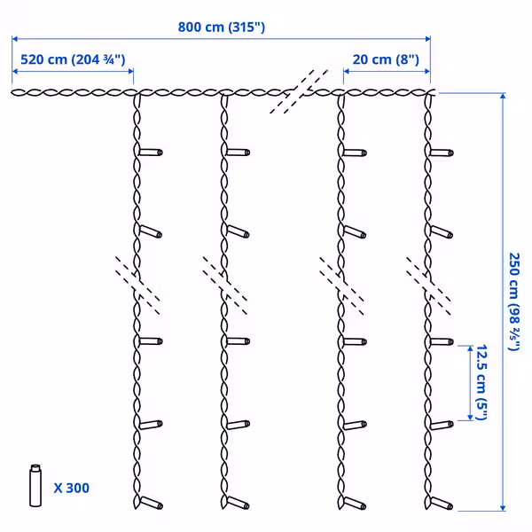 GETKÅL ГЕТКОЛ - для сада 8 м - схема-чертеж с размерами