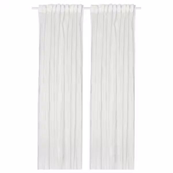 BERGNEJLIKA Гардины, 2 шт. - белый/с лентой 145x300 см - фото 1
