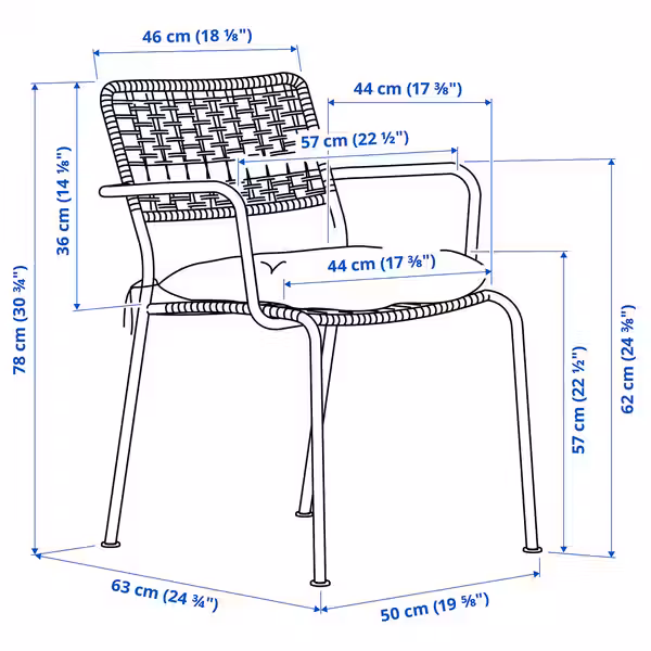 IKEA в интерьере - схема-чертеж с размерами