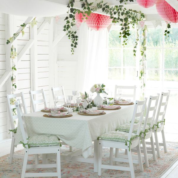 Подушка на стул, белый, зеленый 40x40x6.0 см IKEA INBJUDEN ИНБЬЮДЕН 804.919.71 - схема-чертеж с размерами