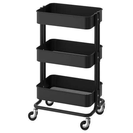 Тележка, черный 35x45x78 см IKEA RÅSKOG РОСКУГ 604.409.73