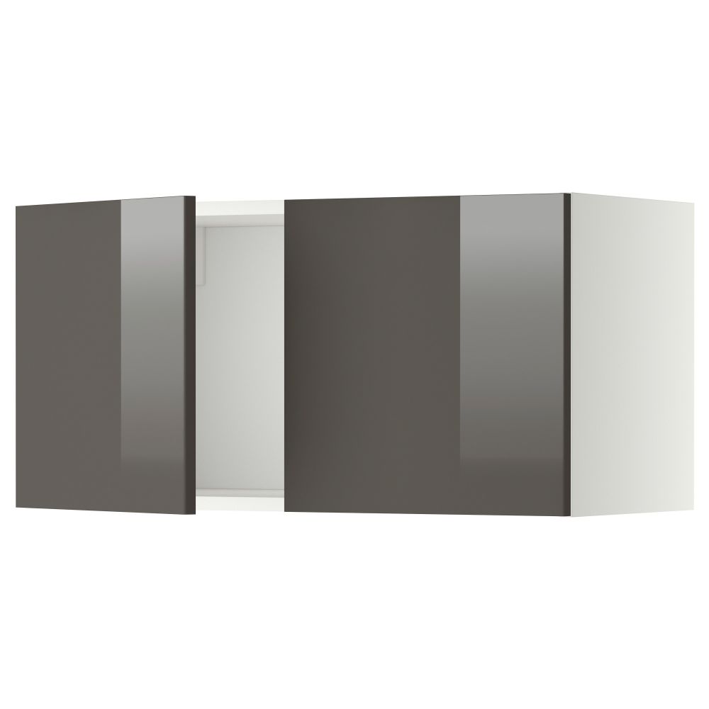 Навесной шкаф с 2 дверями МЕТОД, белый, Рингульт серый (80x40 см) - схема-чертеж с размерами