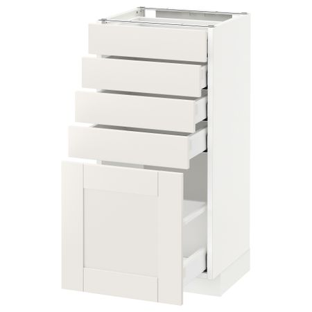 Напольный шкаф с 5 ящиками МЕТОД / МАКСИМЕРА, белый, Сэведаль белый