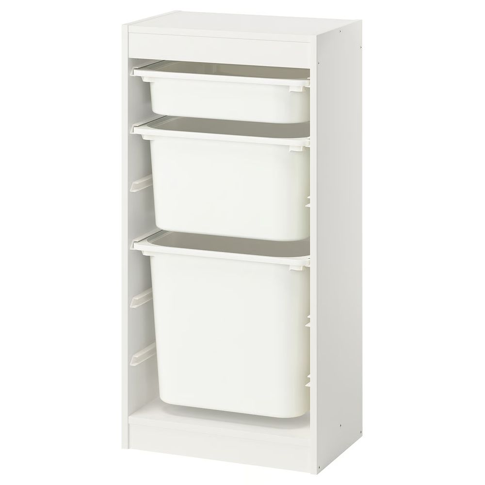 TROFAST Комбинация д/хранения+контейнеры - белый/белый 46x30x94 см - фото 1