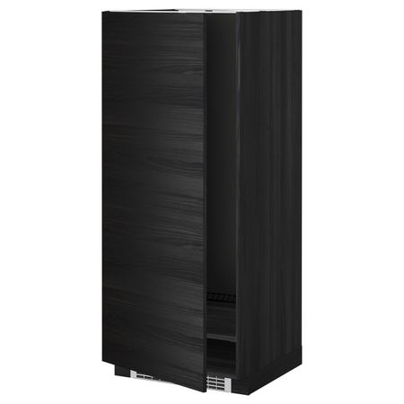 Высокий шкаф для холодильник/мороз, черный, Тингсрид черный 60x60x140 см IKEA МЕТОД 092.333.59