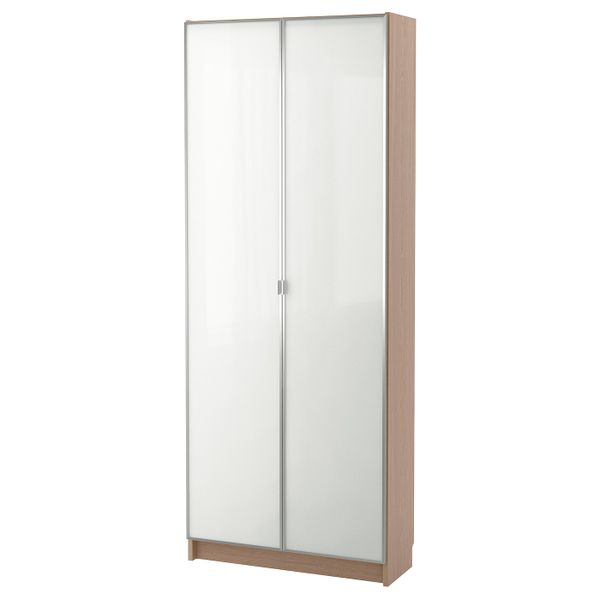 Стеллаж, дубовый шпон, беленый 80x30x202 см IKEA BILLY БИЛЛИ / MORLIDEN МОРЛИДЕН 992.499.59 - фото 1