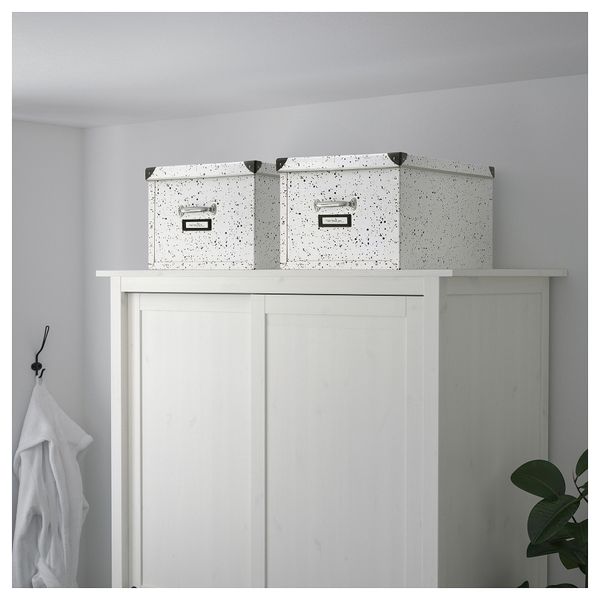 Коробка с крышкой ФЬЕЛЛА, белый, в горошек (35x56x30 см) - фото 3