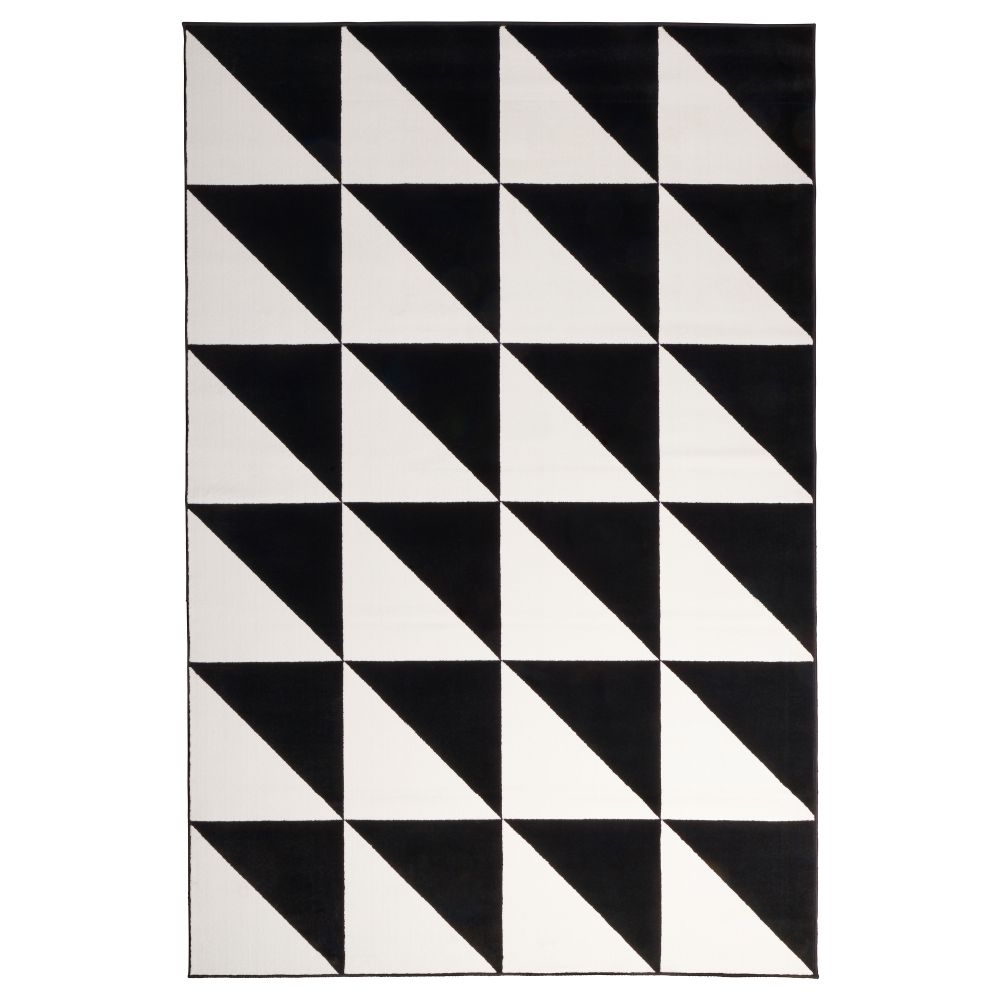 Ковер, короткий ворс СИЛЛЕРУП, черный/белый - фото 1
