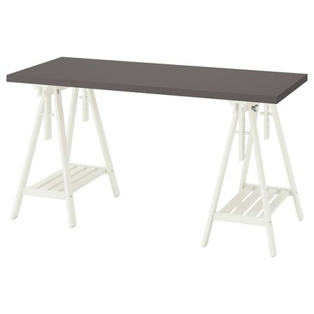 Письменный стол, темно-серый/белый 140x60 см IKEA LAGKAPTEN ЛАГКАПТЕН / MITTBACK МИТТБАКК 794.171.14