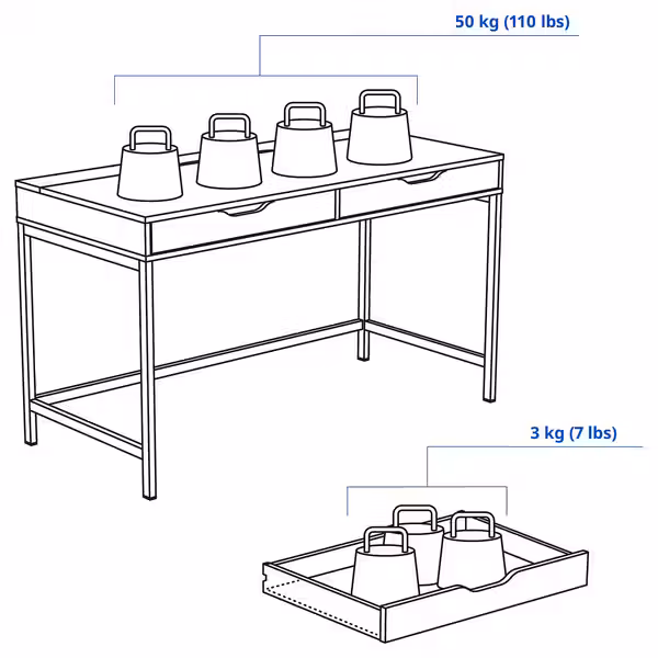 ALEX Письменный стол - белый 132x58 см - фото 4