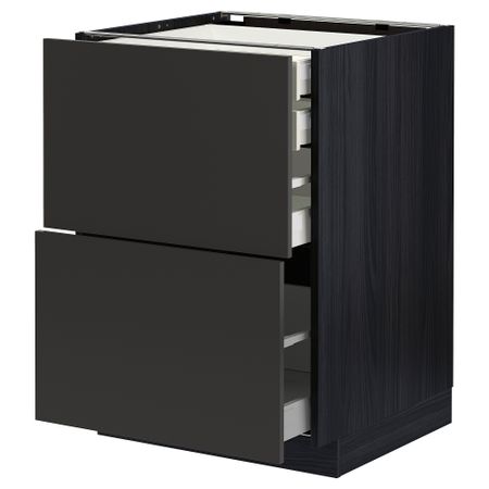 Напольный шкаф 2фасада,2низ, 1 средний, 1 встроенный ящик IKEA METOD МЕТОД, MAXIMERA МАКСИМЕРА 294.977.21