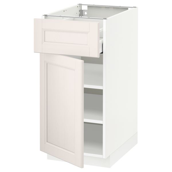Напольный шкаф с ящиком, дверью МЕТОД / МАКСИМЕРА, белый, Лаксарби белый - схема-чертеж с размерами