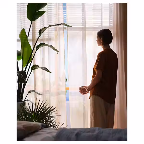 HÄLLEBRÄCKA ХЭЛЛЕБРЭККА Гардины, 2 шт. - светло-бежевый/с лентой 145x300 см - фото 3