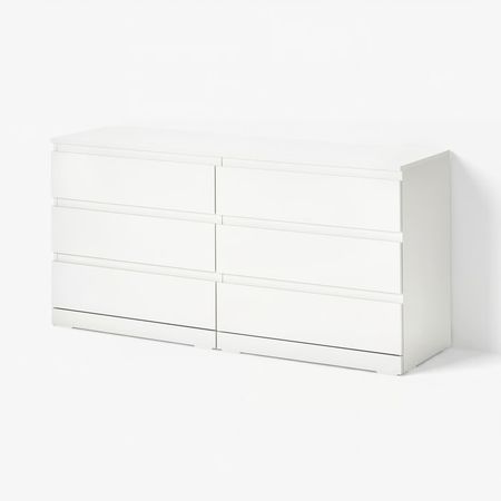 LILLBERGET Комод с 6 ящиками - белый 140x43x68 см