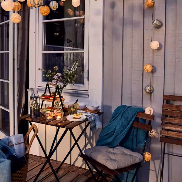 TÄRNÖ Садовый стол - чёрный/светло-коричневая морилка 55x54 см - фото 7