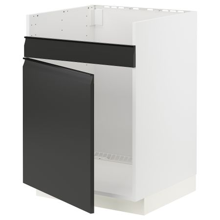 Напольный шкаф для мойки ХАВСЕН, белый, Upplöv матовый антрацит, 60x60 см IKEA METOD МЕТОД 294.941.57