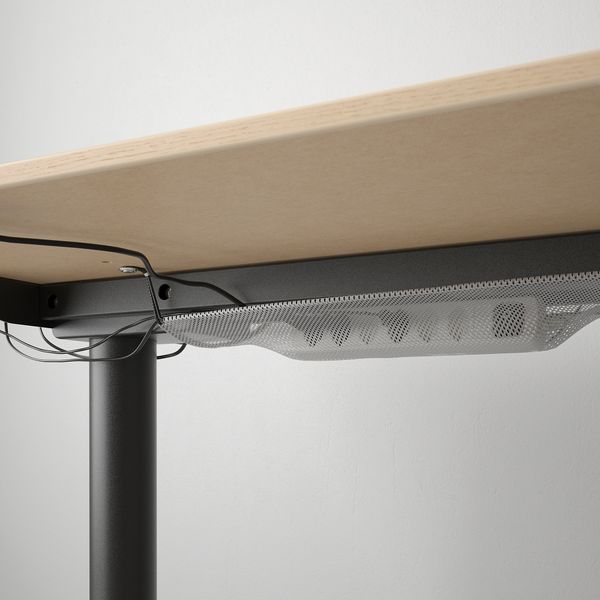 Стол-трансформер, 160x80 см, дубовый шпон, беленый, черный IKEA BEKANT БЕКАНТ 892.818.22 - фото 6