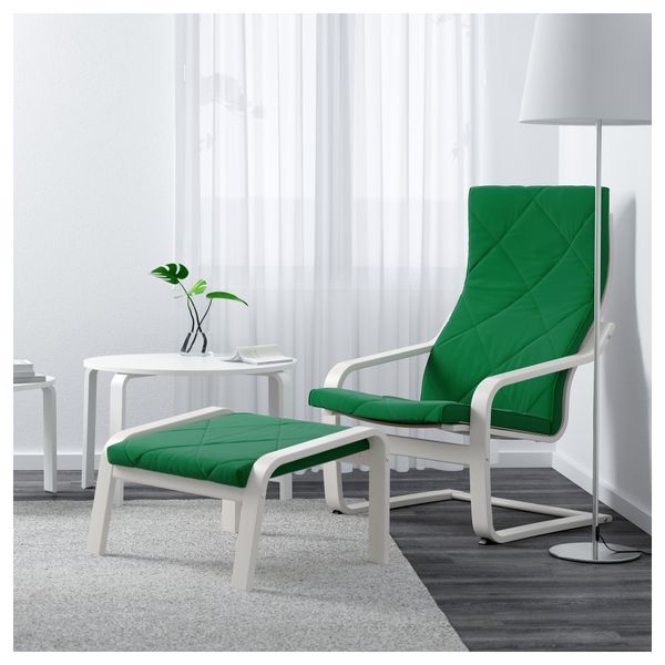 Кресло ПОЭНГ, белый, Сандбакка зеленый - фото 2