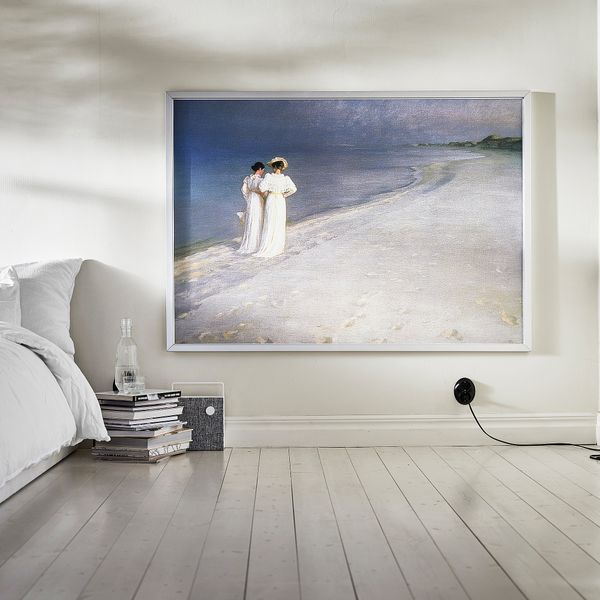 Картина с рамой, Летний вечер на пляже Скагена, цвет алюминия, 140x100 см IKEA BJÖRKSTA БЬЁРКСТА 694.168.22 - фото 3