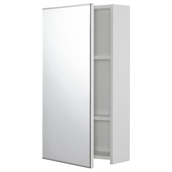 Зеркальный шкаф с 1 дверцей, белый 40x15x75 см IKEA FISKÅN ФИСКОН 604.976.29 - схема-чертеж с размерами