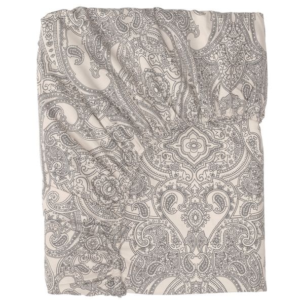 Простыня натяжная, 180x200 см, бежевый, темно-серый IKEA JÄTTEVALLMO ЙЭТТЕВАЛЛМО 405.014.58 - фото 1