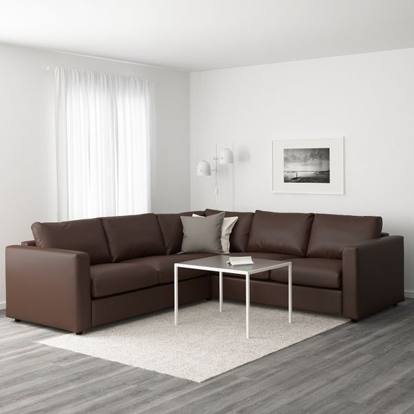 4-местный угловой диван, Фарста темно-коричневый IKEA ВИМЛЕ 592.113.74 - фото 2