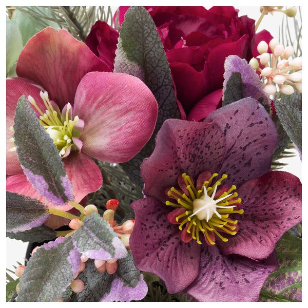 Искусственное растение в горшке ФЕЙКА, оформление фиолетовый (12 см) - схема-чертеж с размерами