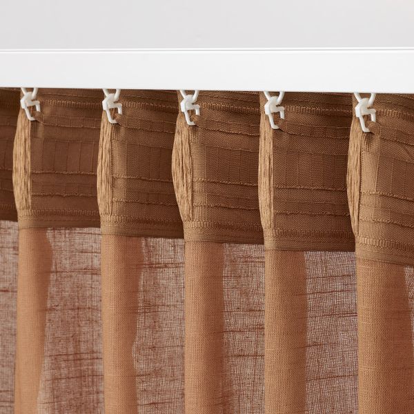 Гардины, 2 шт., светло-коричневый 145x300 см IKEA SILVERLÖNN СИЛВЕРЛЁНН 004.880.91 - фото 3