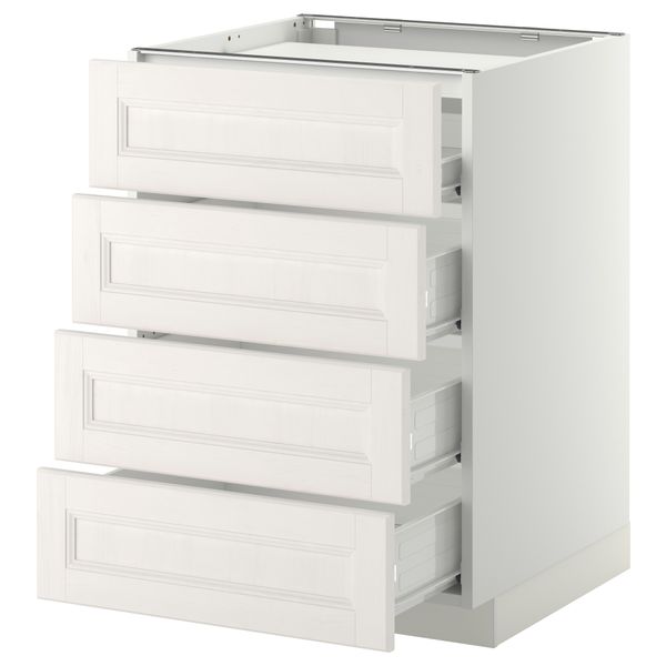 Напольный шкаф, 4 фронтальных панели, 4 ящика МЕТОД / ФОРВАРА, белый, Лаксарби белый - фото 1