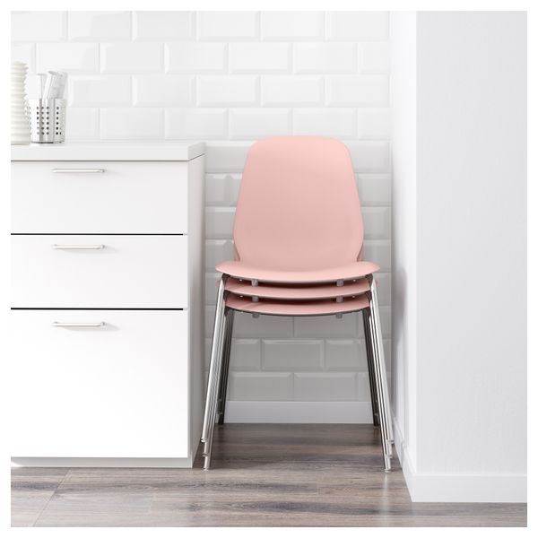 Стул ЛЕЙФ-АРНЕ, розовый, Брур-Инге хромированный - фото 3