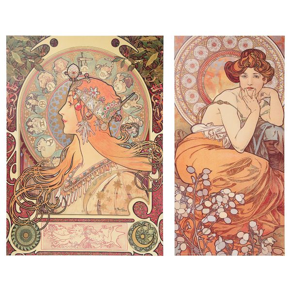 Картина на дереве, 2 шт., Женские образы IKEA ЛОКАБРУНН 904.657.59 - фото 1