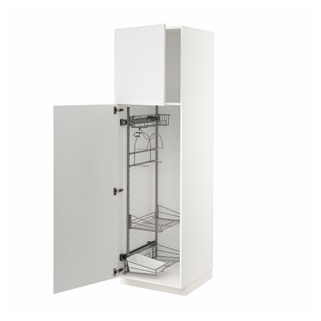 Высокий шкаф с отделением для аксессуаров для уборки, 60x60x200 cm IKEA METOD МЕТОД 994.655.28